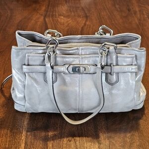 Coach Carryall Chelsea Jayden Metallic Leather Satchel Tote Bag